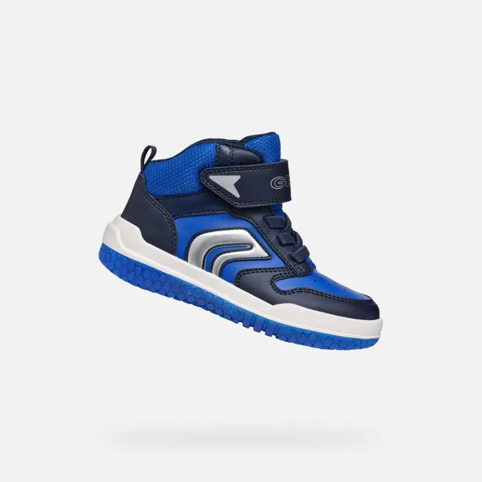 Kids Geox Sneakers BUZZERLIGHT BOY NavyRoyal High Top Sneakers Navyroyal