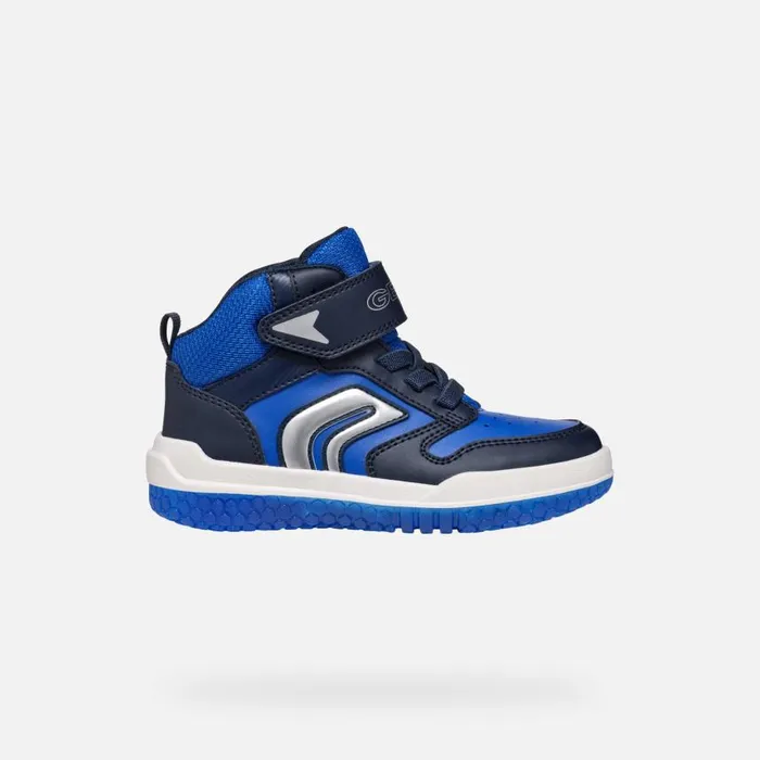 Kids Geox Sneakers BUZZERLIGHT BOY NavyRoyal High Top Sneakers Navyroyal