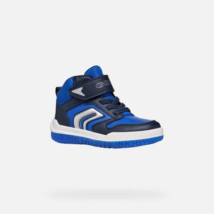 Kids Geox Sneakers BUZZERLIGHT BOY NavyRoyal High Top Sneakers Navyroyal