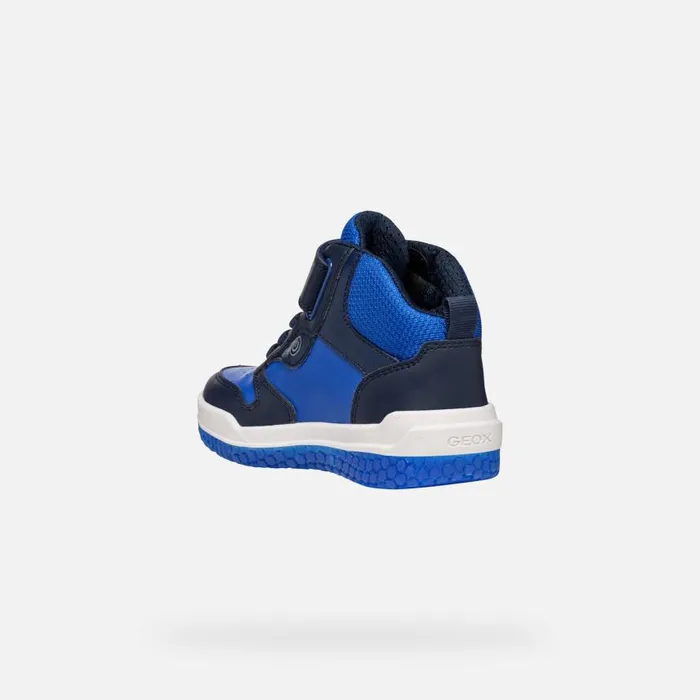 Kids Geox Sneakers BUZZERLIGHT BOY NavyRoyal High Top Sneakers Navyroyal