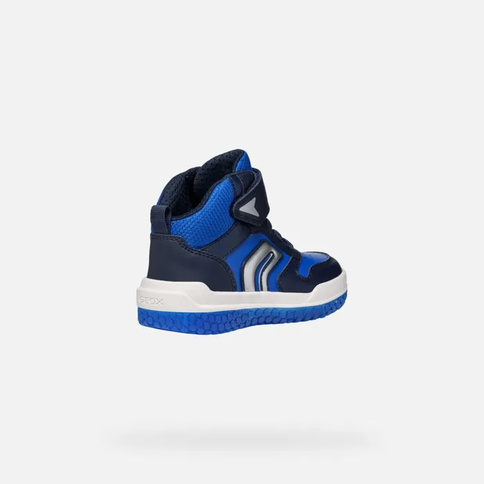Kids Geox Sneakers BUZZERLIGHT BOY NavyRoyal High Top Sneakers Navyroyal