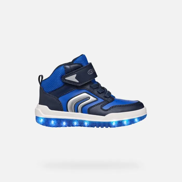 Kids Geox Sneakers BUZZERLIGHT BOY NavyRoyal High Top Sneakers Navyroyal