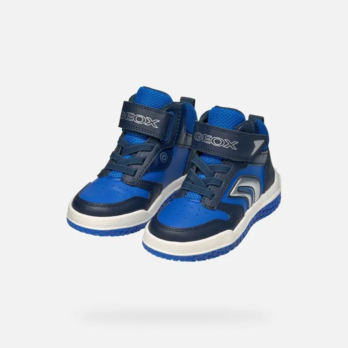Kids Geox Sneakers BUZZERLIGHT BOY NavyRoyal High Top Sneakers Navyroyal