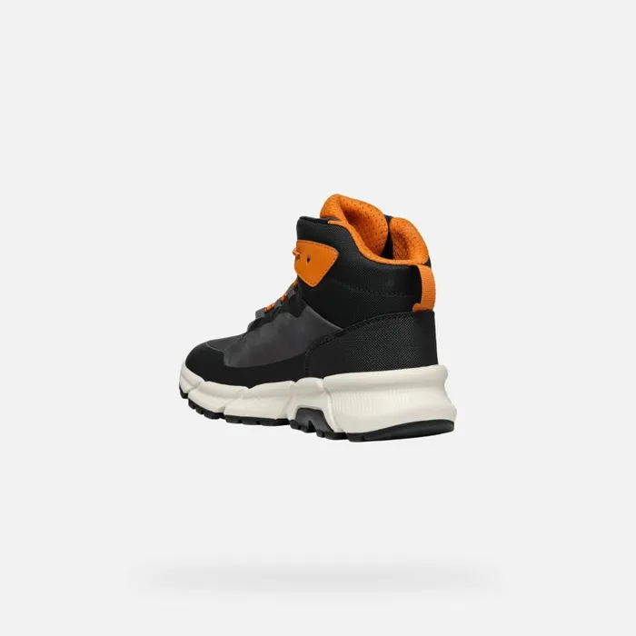 Kids Geox Sneakers FLEXYPER PLUS ABX BOY Dark GreyDark Orange High Top Sneakers Dark Greydark Orange