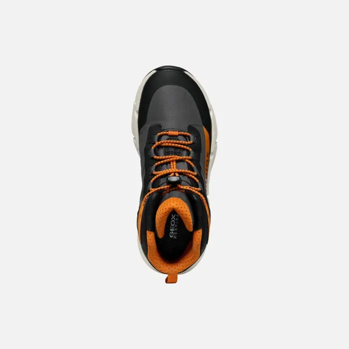 Kids Geox Sneakers FLEXYPER PLUS ABX BOY Dark GreyDark Orange High Top Sneakers Dark Greydark Orange