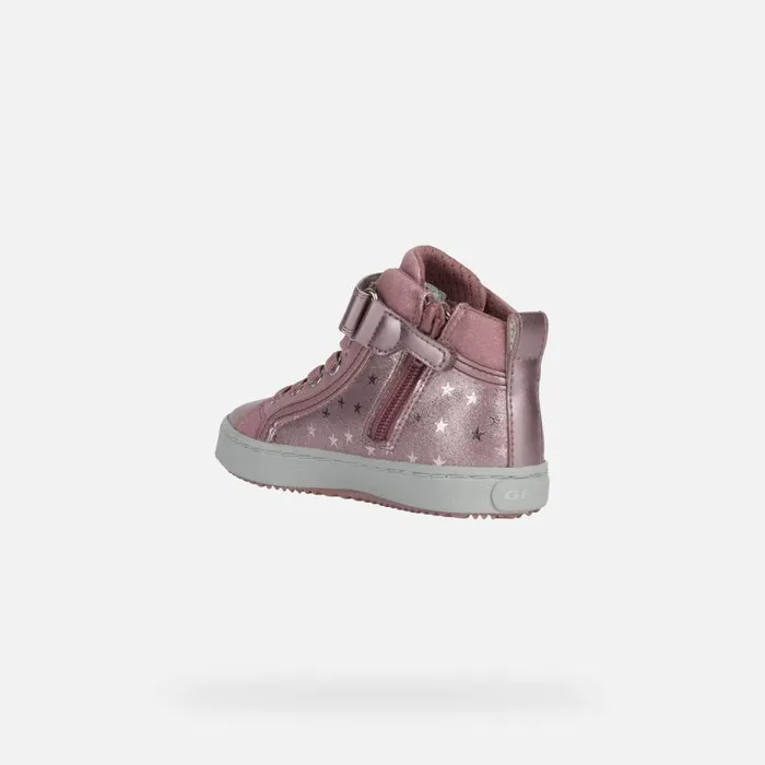 Kids Geox Sneakers KALISPERA GIRL High Top Sneakers Pink Junior Girl Geox Dark Pink