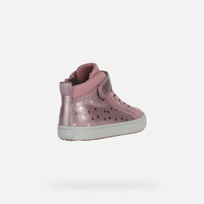 Kids Geox Sneakers KALISPERA GIRL High Top Sneakers Pink Junior Girl Geox Dark Pink