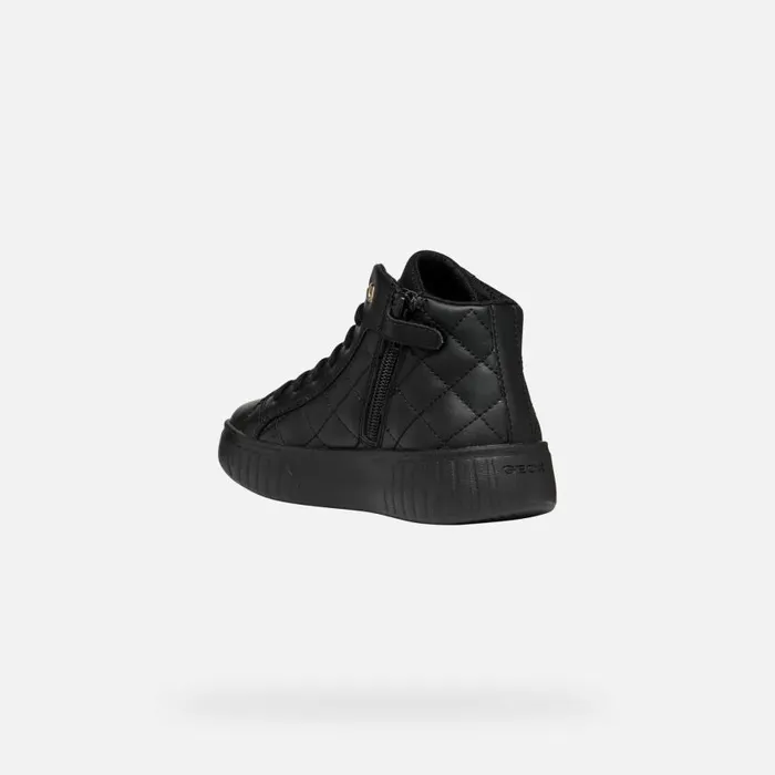Kids Geox Sneakers MIKIROSHI GIRL BlackPlatinum High Top Sneakers Blackplatinum