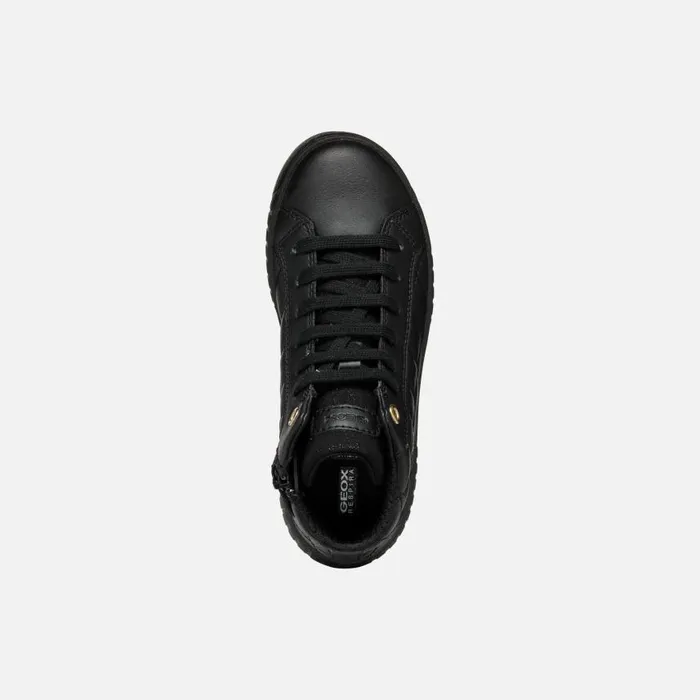Kids Geox Sneakers MIKIROSHI GIRL BlackPlatinum High Top Sneakers Blackplatinum