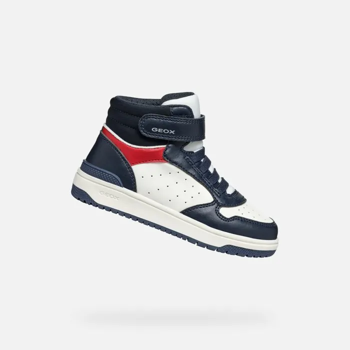 Kids Geox Sneakers WASHIBA JUNIOR NavyWhite High Top Sneakers Navywhite