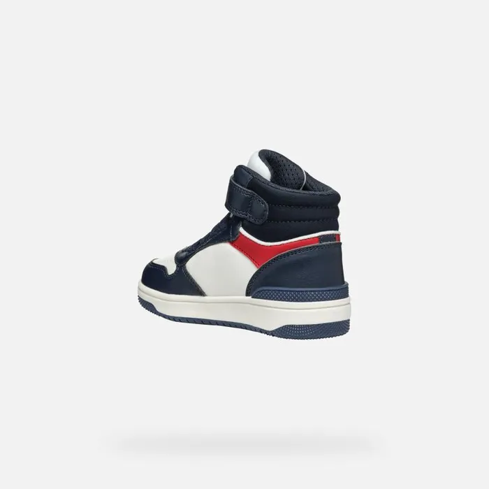 Kids Geox Sneakers WASHIBA JUNIOR NavyWhite High Top Sneakers Navywhite