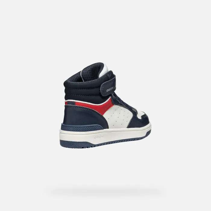 Kids Geox Sneakers WASHIBA JUNIOR NavyWhite High Top Sneakers Navywhite