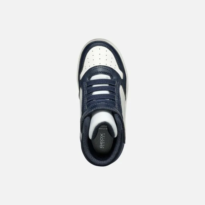 Kids Geox Sneakers WASHIBA JUNIOR NavyWhite High Top Sneakers Navywhite