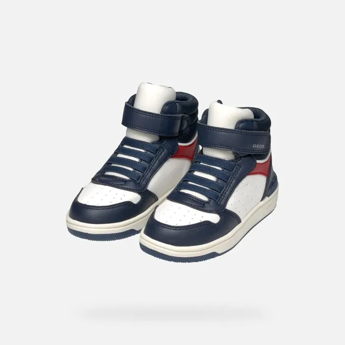 Kids Geox Sneakers WASHIBA JUNIOR NavyWhite High Top Sneakers Navywhite