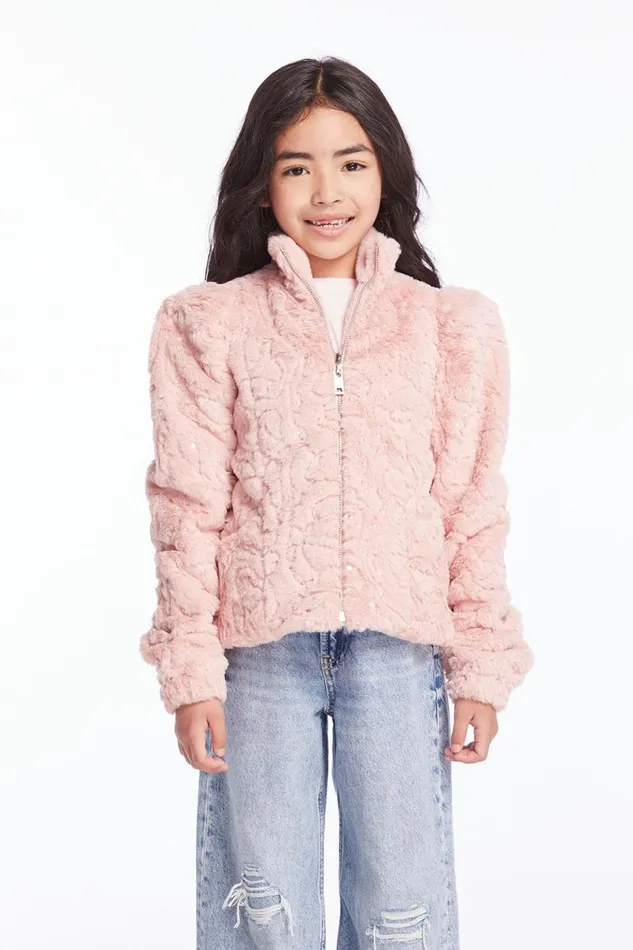 Kids Girls Chaser Brand Girls Pinky Puff Sleeve Jacket