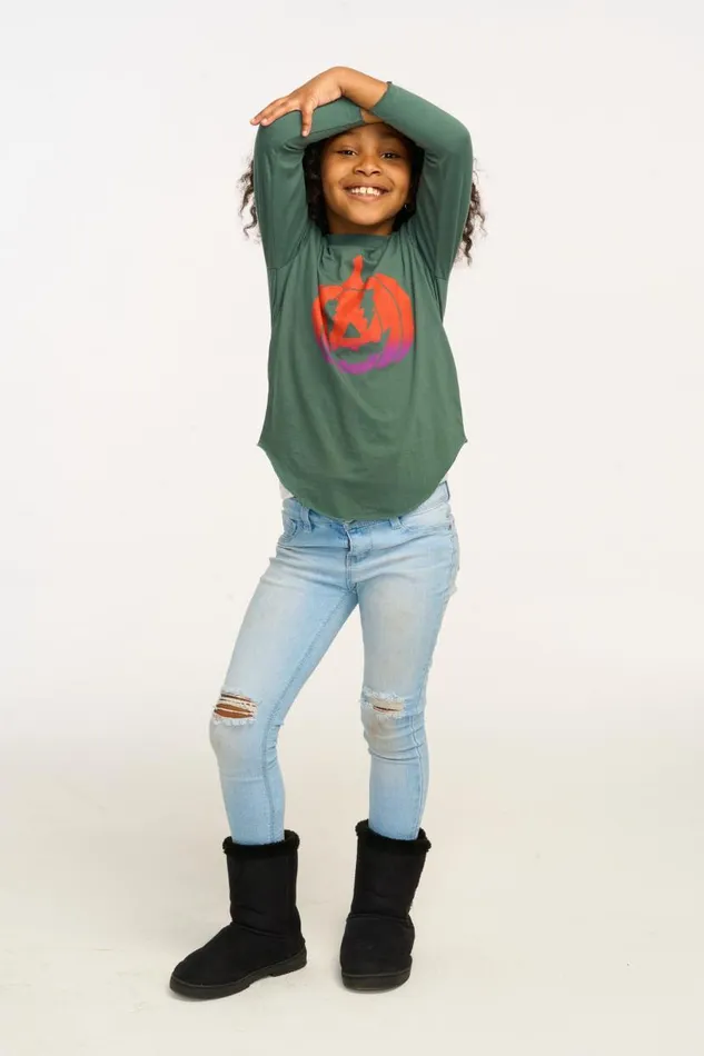 Kids Girls Chaser Brand Ombre Pumpkin Long Sleeve