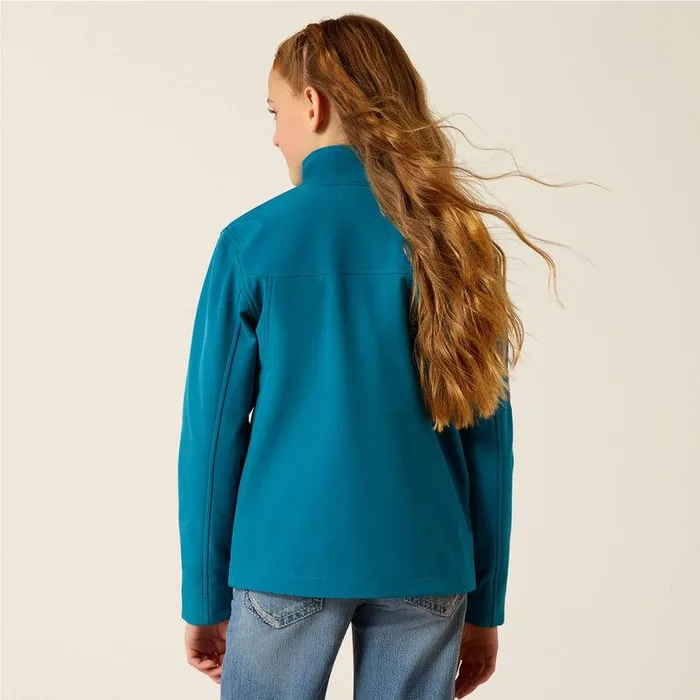 Kids Jackets and Vests Ariat New Team Softshell Jacket Ocean Depthsretro Ranch Print