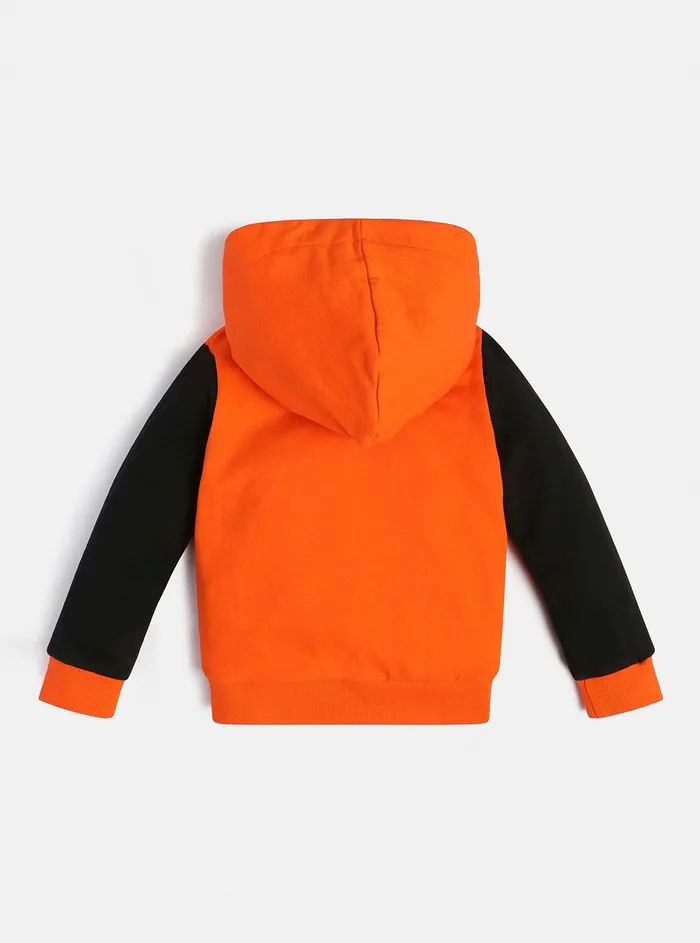 Kids Little Boy GUESS Orange Logo Hoodie Jumper 27