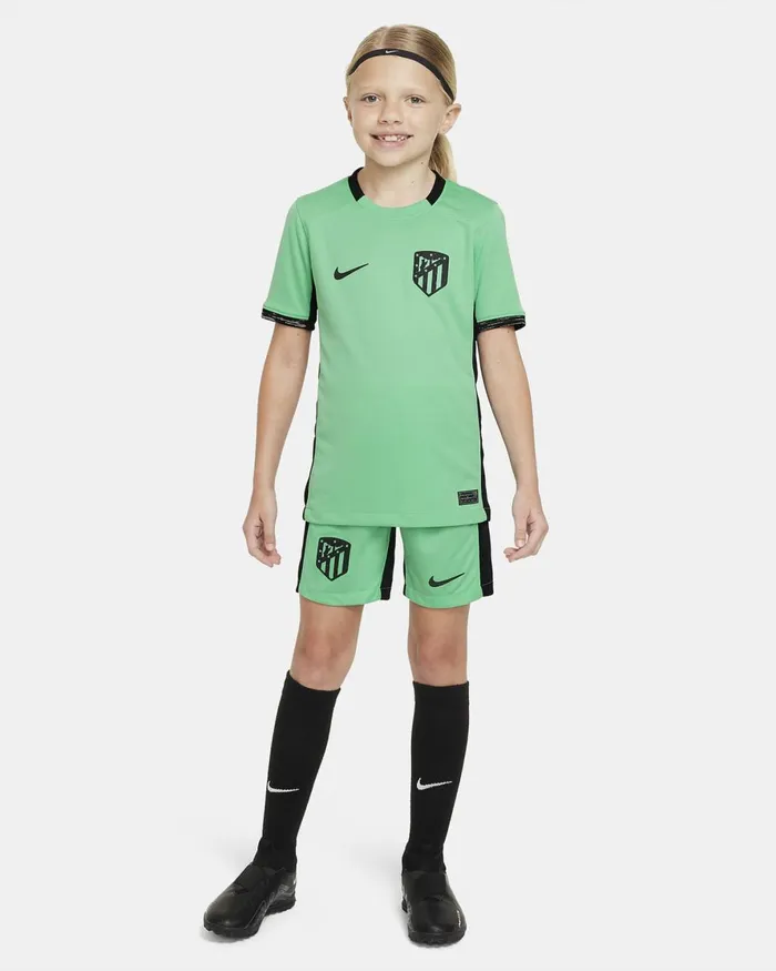 Kids Nike All Clothing Atltico Madrid 202324 Stadium Third Spring Greenblackblack