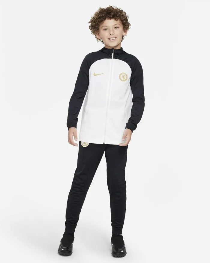 Kids Nike All Clothing Chelsea FC Strike Whitepitch Blueclub Goldclub Gold