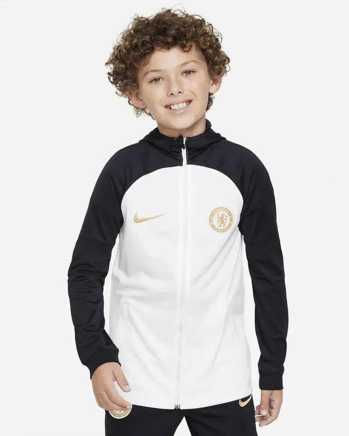 Kids Nike All Clothing Chelsea FC Strike Whitepitch Blueclub Goldclub Gold