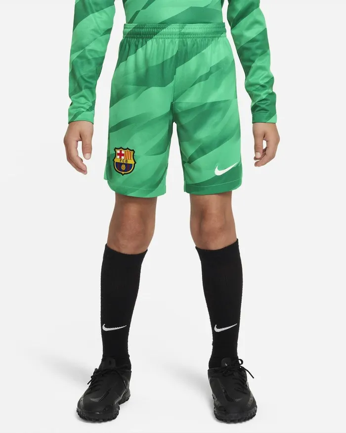 Kids Nike All Clothing FC Barcelona 202324 Stadium Goalkeeper Stadium Greenmalachitewhite
