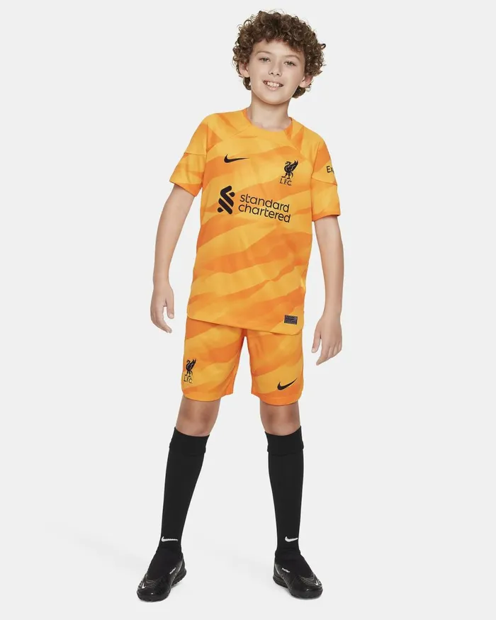 Kids Nike All Clothing Liverpool FC 202324 Stadium Goalkeeper Taxivivid Orangeblack