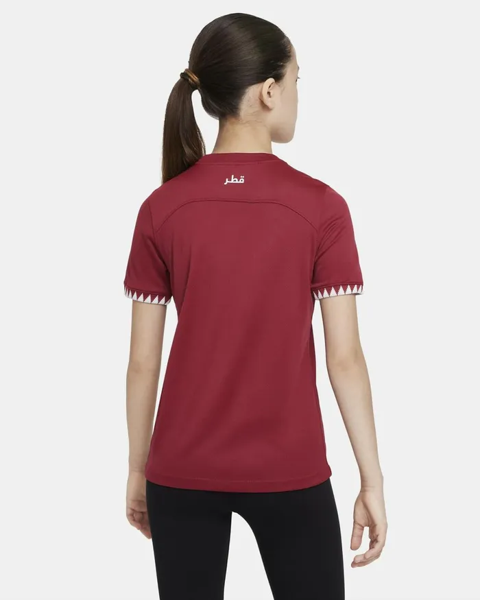 Kids Nike All Clothing Qatar 202223 Stadium Home Desert Maroonwhite
