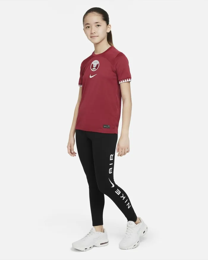 Kids Nike All Clothing Qatar 202223 Stadium Home Desert Maroonwhite
