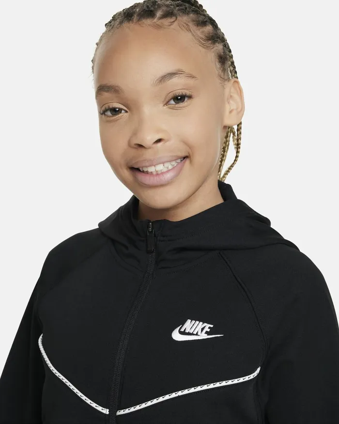 Kids Nike Jackets Sportswear Blackblackwhitewhite