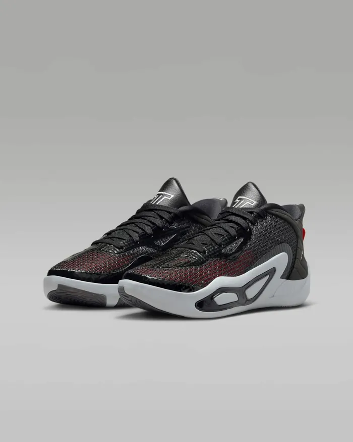 Kids Nike Jordan Tatum 1 039Old School039 Blackwolf Greyanthracitemetallic Silver