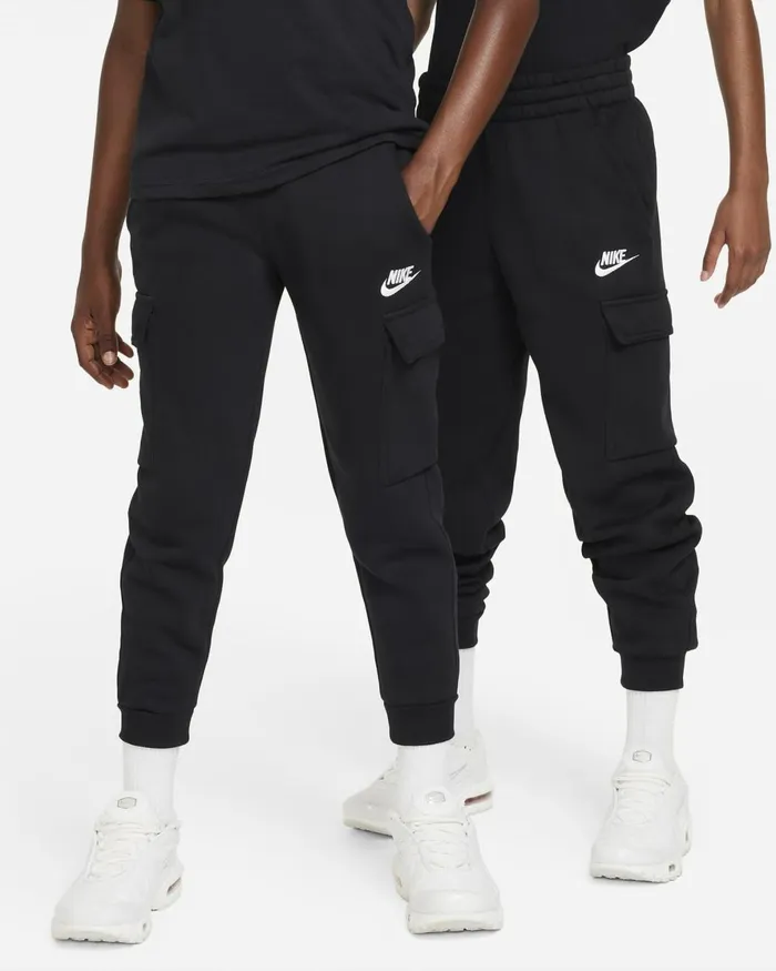 Kids Nike Trousers And Leggings Sportswear Club Fleece Blackblackwhite