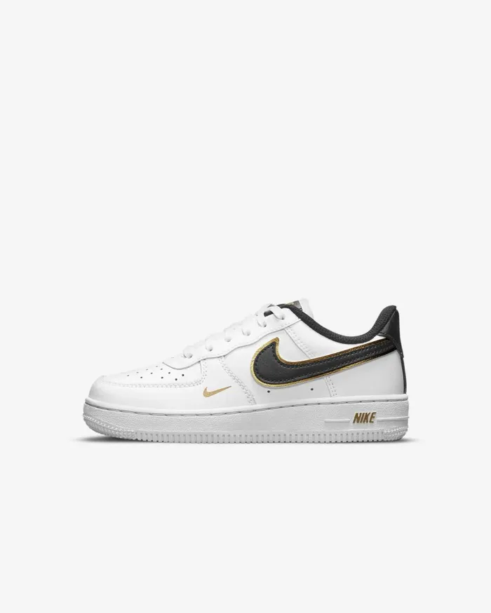 Kids Nike Younger Kids 3 8211 7 Years Force 1 LV8 Whitemetallic Goldwhiteblack