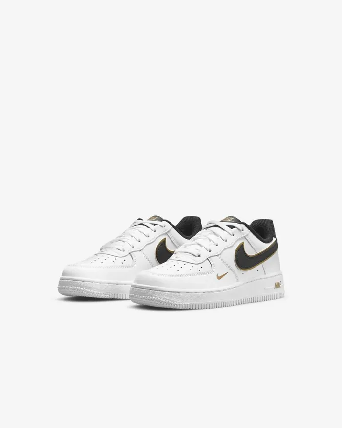 Kids Nike Younger Kids 3 8211 7 Years Force 1 LV8 Whitemetallic Goldwhiteblack