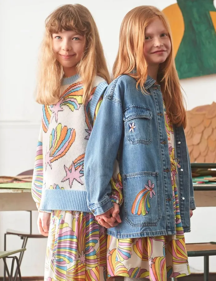 Kids Shooting Stars Print Sweatshirt Ivory Multi Stella McCartney Sweaters and Cardigans Kids Shooting Stars Print Sweatshirt Ivory Multi Stella McCartney Sweaters and Cardigans