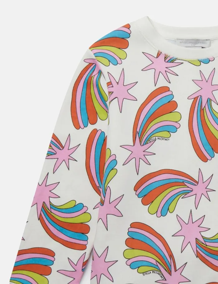 Kids Shooting Stars Print Sweatshirt Ivory Multi Stella McCartney Sweaters and Cardigans Kids Shooting Stars Print Sweatshirt Ivory Multi Stella McCartney Sweaters and Cardigans