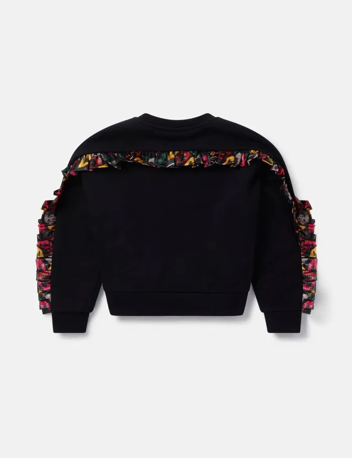 Kids Smudged Heart Print Fringed Sweatshirt Black Stella McCartney Sweaters and Cardigans Kids Smudged Heart Print Fringed Sweatshirt Black Stella McCartney Sweaters and Cardigans