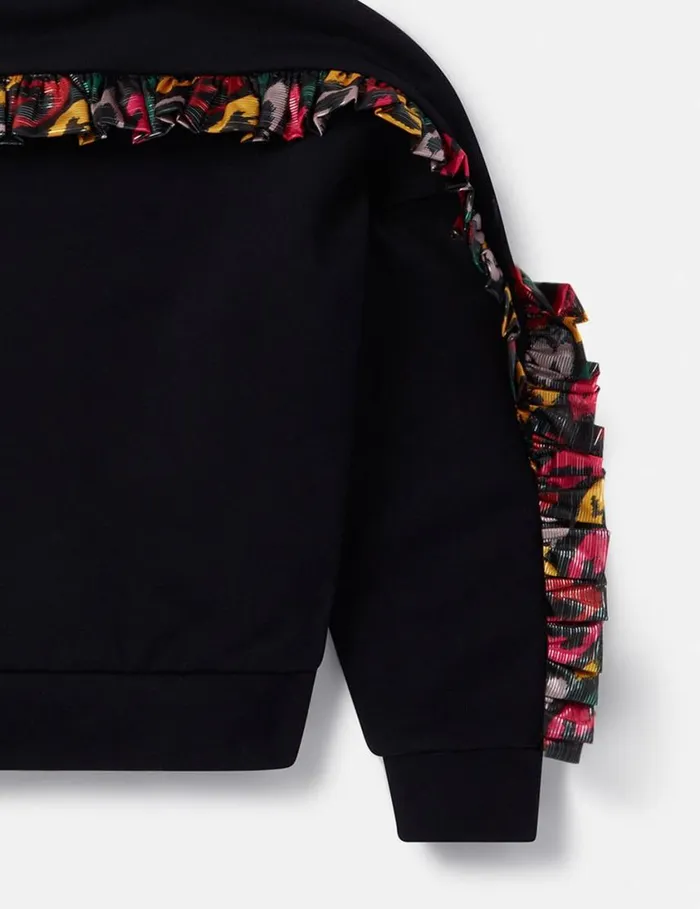 Kids Smudged Heart Print Fringed Sweatshirt Black Stella McCartney Sweaters and Cardigans Kids Smudged Heart Print Fringed Sweatshirt Black Stella McCartney Sweaters and Cardigans