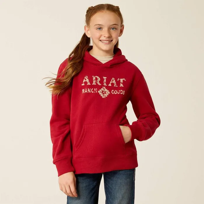 Kids Sweatshirts and Hoodies Ariat Ranch Goods Hoodie Rio Red