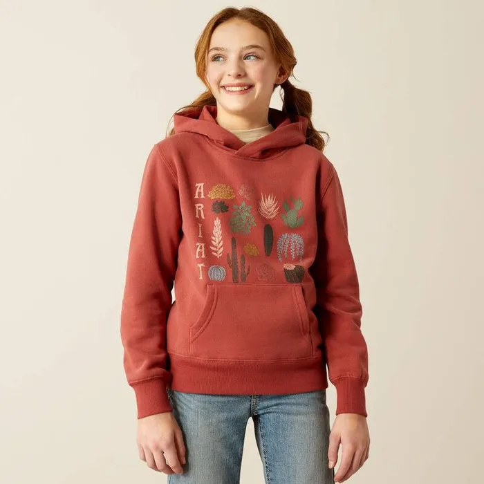 Kids Sweatshirts and Hoodies Ariat Southwest Collections Hoodie Marsala