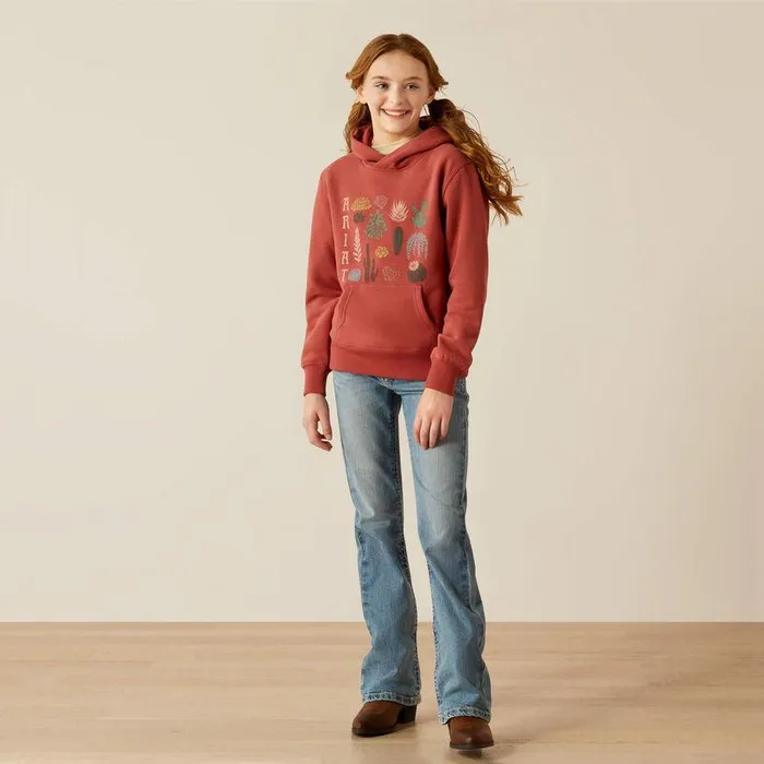 Kids Sweatshirts and Hoodies Ariat Southwest Collections Hoodie Marsala