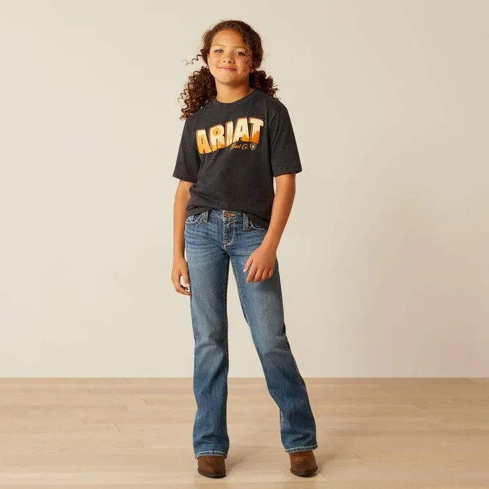 Kids TShirts and Polos Ariat Ariat Postcard SS TShrt Charcoal Heather Kids TShirts and Polos Ariat Ariat Postcard SS TShrt Charcoal Heather