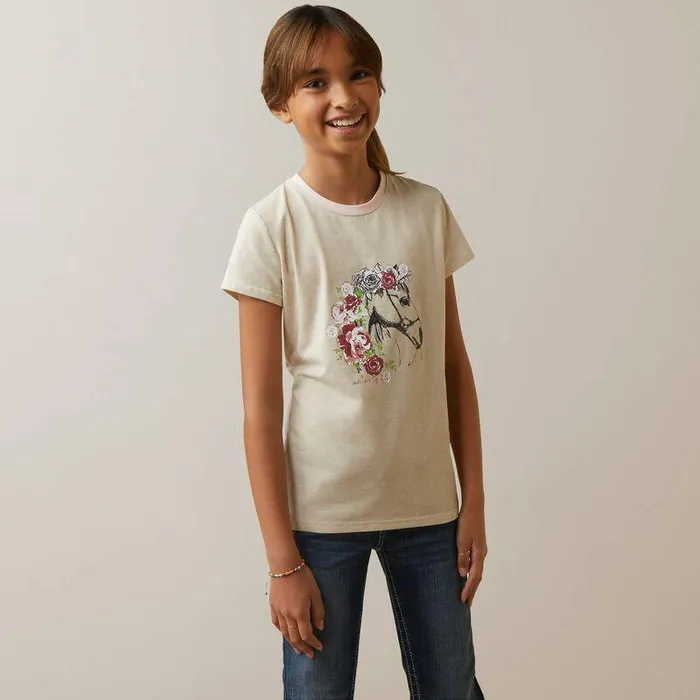 Kids TShirts and Polos Ariat Flora TShirt Oatmeal Heather