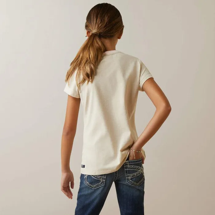 Kids TShirts and Polos Ariat Flora TShirt Oatmeal Heather