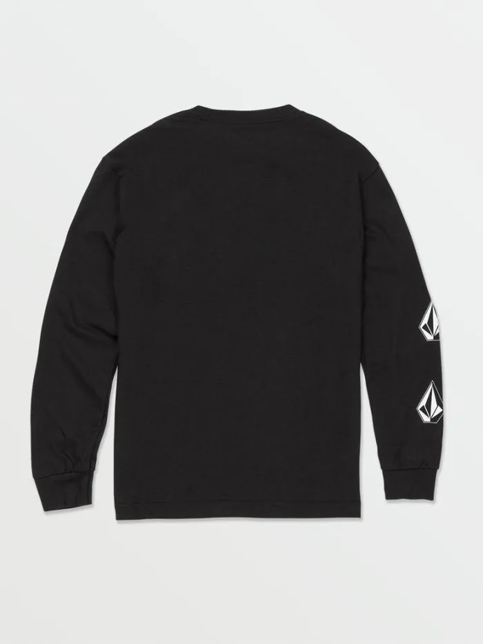 Kids TShirts and Tanks Volcom Big Boys Iconic Stone Long Sleeve Tee 8211 Black