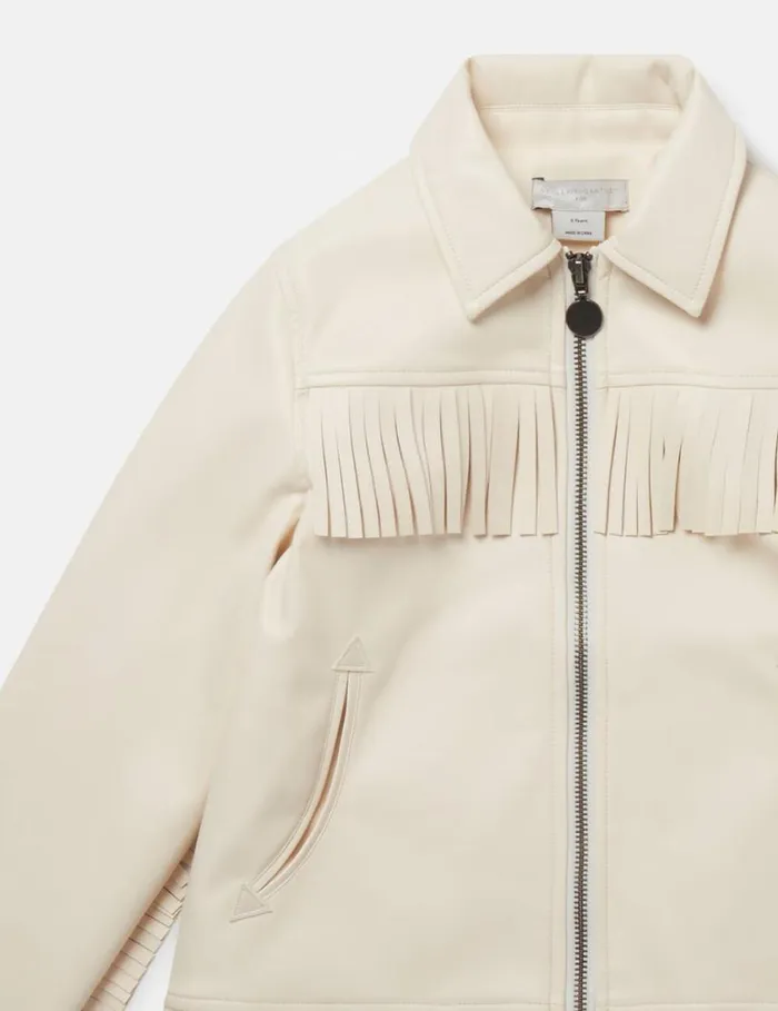 Kids Western Fringed Jacket Cream Stella McCartney Outerwear