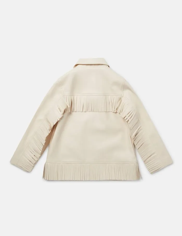 Kids Western Fringed Jacket Cream Stella McCartney Outerwear