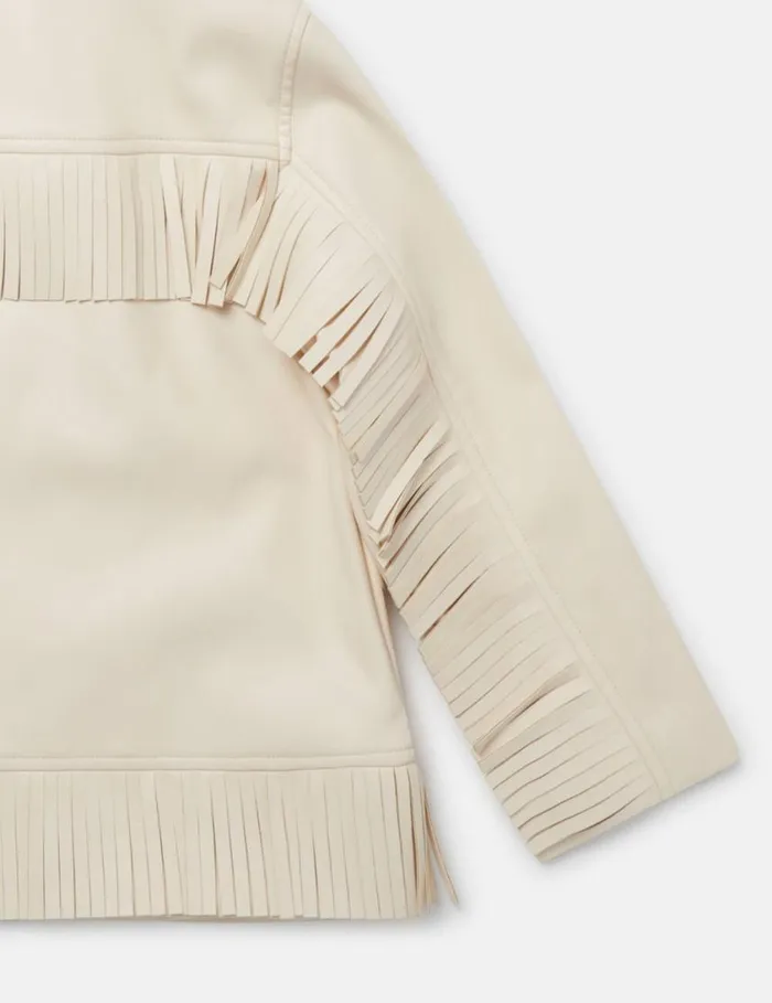 Kids Western Fringed Jacket Cream Stella McCartney Outerwear
