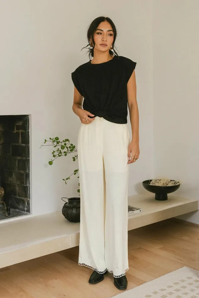 Kimberly Top In Black 8211 FINAL SALE Black Women Bohme Tees and Tanks