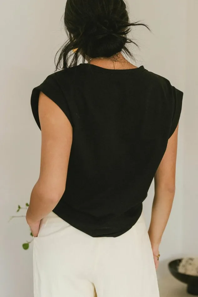 Kimberly Top In Black 8211 FINAL SALE Black Women Bohme Tees and Tanks